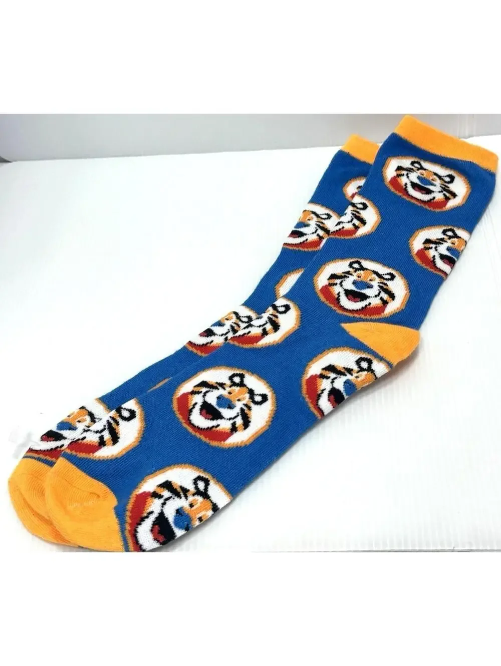 Kellogg's Tony the Tiger Frosted Flakes Socks Blue Orange Crew Socks Mens, NWT